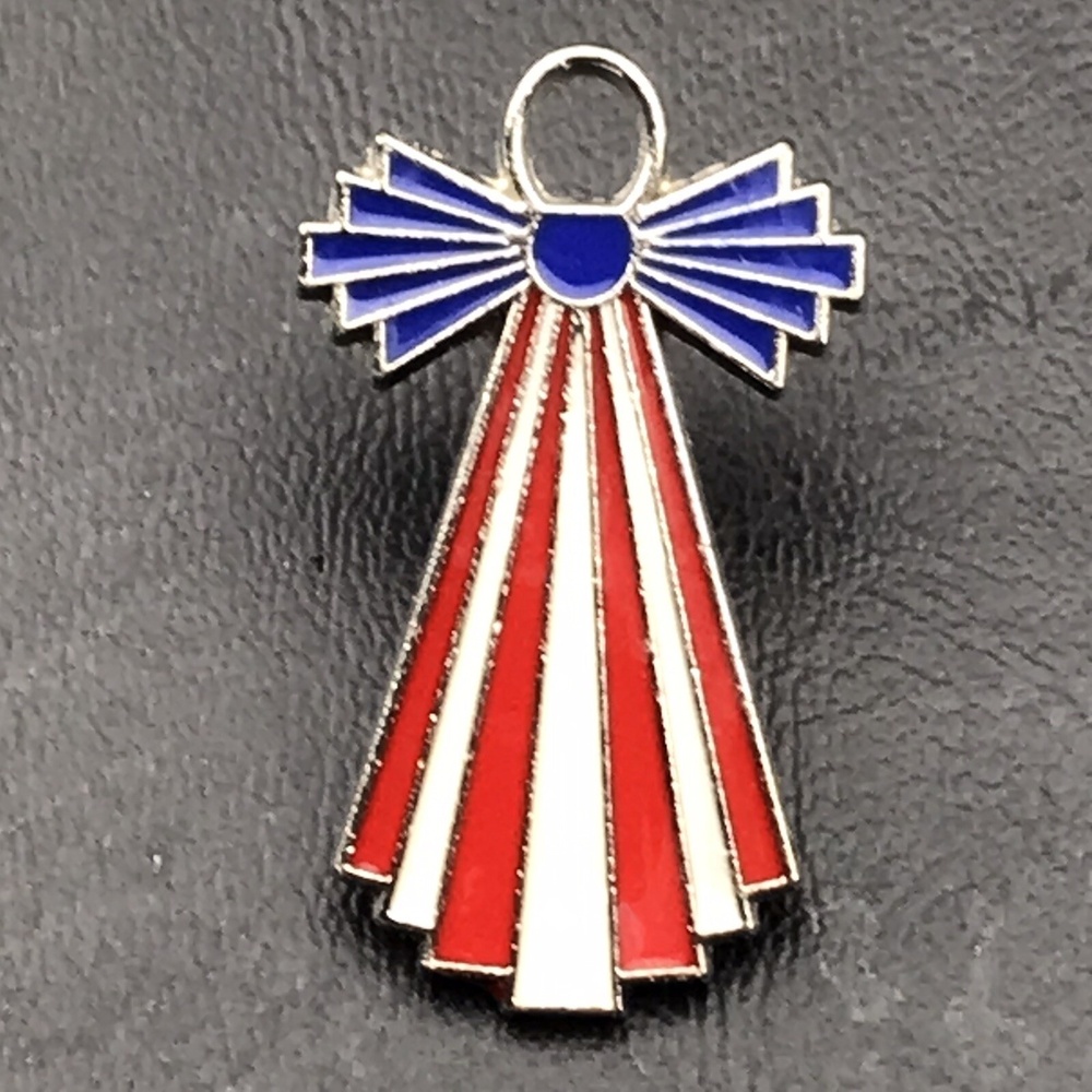 Patriotic Angel Pin Enamel Finish Veteran Support USA